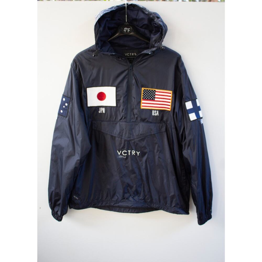 10 DEEP FALL GLOBAL GAMES NAVY PULLOVER‎ JACKET VCTRY WINDBREAKER SIZE MEDIUM